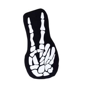 NEW IMANI COLLECTIVE halloween collection skeleton peace sign pillow in black